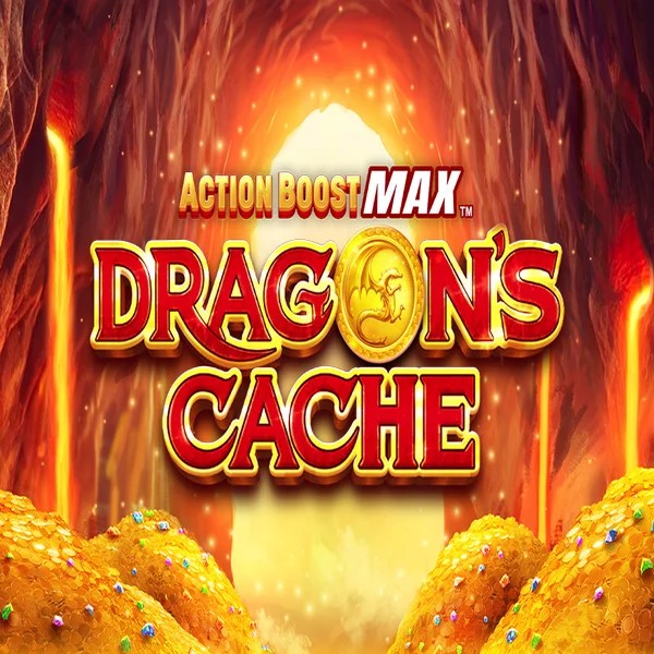 Action Boost Max Dragon's Cache logo – Slots by SpinPlay Games at Ringospin Casino