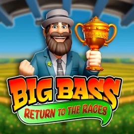 Big Bass Return to the Races slot logo by Pragmatic Play at Ringospin Casino