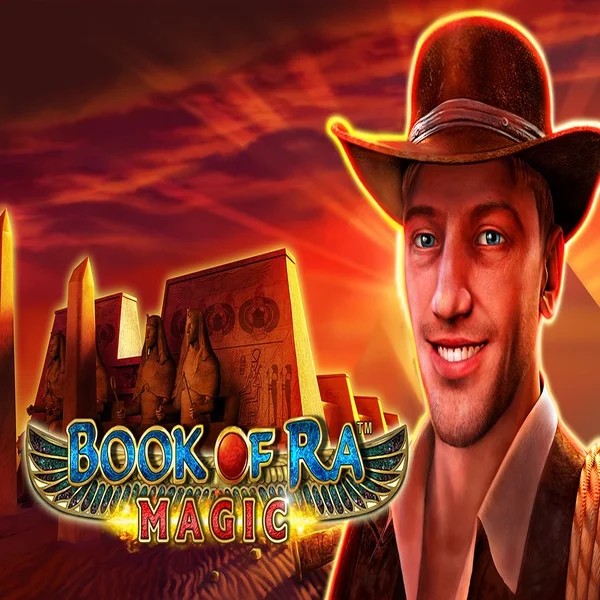 Book of Ra Magic slot logo by Greentube at Ringospin Casino